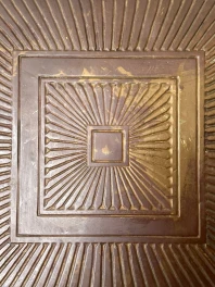 Vienna Secession Pedestal in Oak with Patinated Brass Top, 1900s